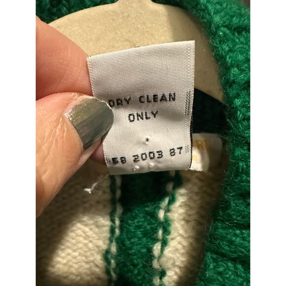 Brooks Brothers Rare Vintage Bow Hand Knit Christmas Sweater Pure Wool Small - Picture 14 of 15